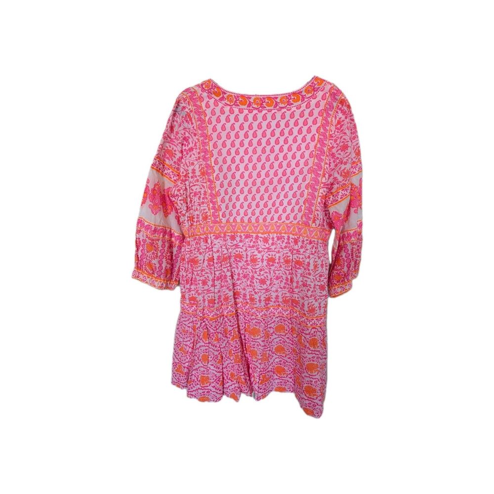 Gretchen Scott Mini Dress White Pink Orange XL Summer